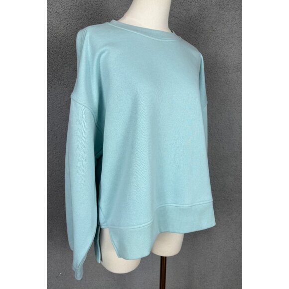 On 34th Women's Ribbed Crewneck Sweatshirt  Green  Mist Large New With Tags. - Picture 2 of 8